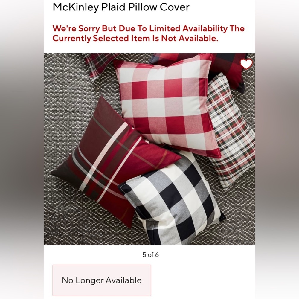Pottery barn McKinley tartan Plaid Pillow Covers (2) Like new 24x24 SOLD OUT